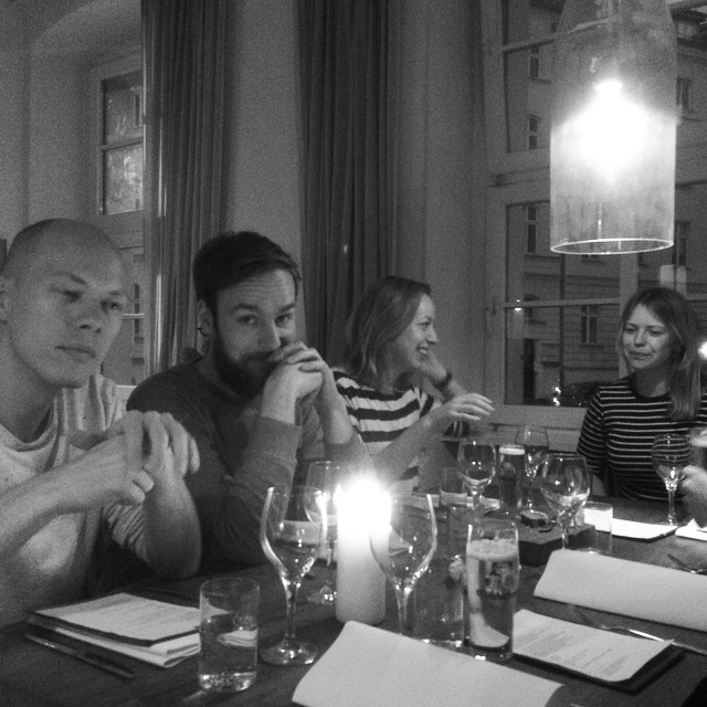 Roel, Alex, Ally and Emma at Restaurant Lokal in Berlin