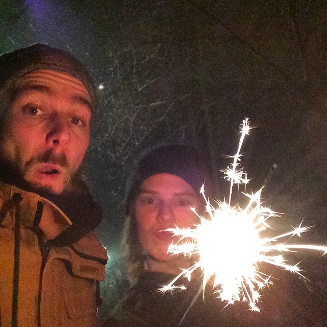 Roel and Noortje celebrating New Years Eve in Berlin